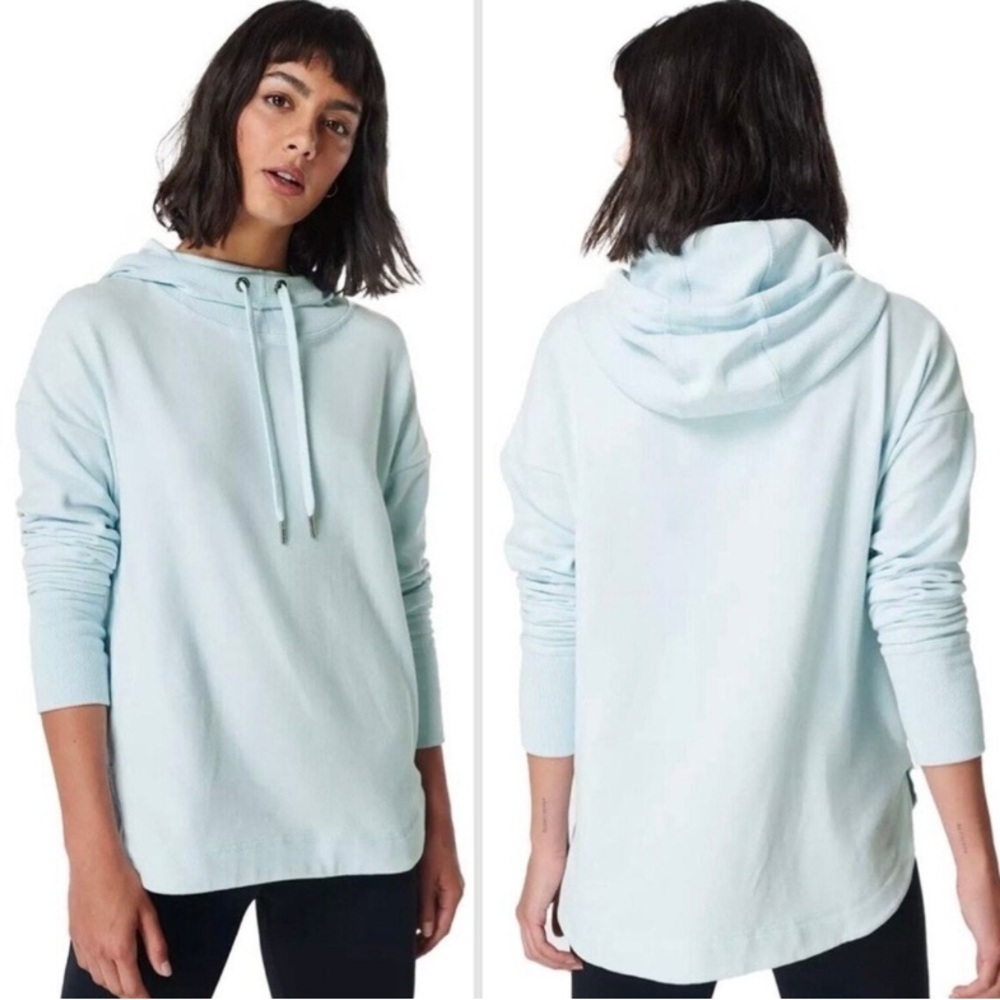 Sweaty Betty escape luxe hooded sweatshirt hoodie blue 41006 - Picture 2 of 8